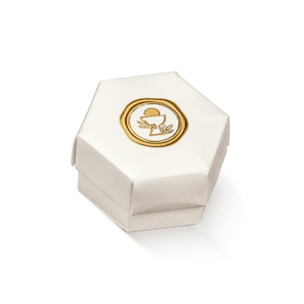 SCATOLA CARTONCINO ESAGONO 60X40 STAMPA  COMUNIONE